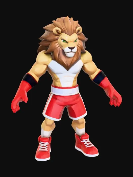 3D model for Boxing Lion Champion