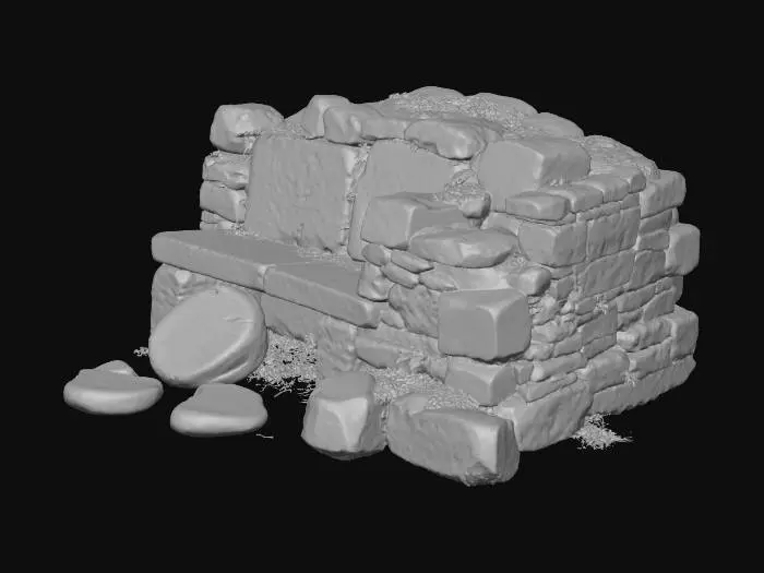 3D model for Mossy Stone Bench in the Forest