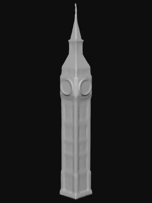 3D model for big ben tower low poly
