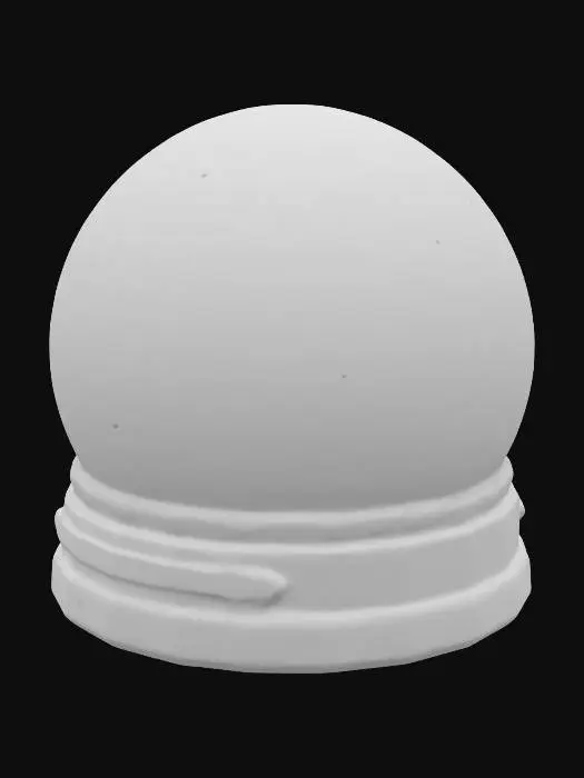 3D model for Whimsical Snow Globe, Craft a snow globe that captures a unique winter wonderland scene. Describe the tiny world inside, its inhabitants, and the magic that makes it special., #ChristmasAdventure#