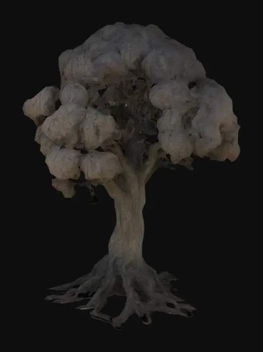3D model for big creepy looking old PECAN TREE