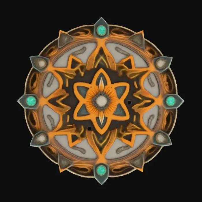 3D model for Retro futuristic mycelium emblem representing the Queendom