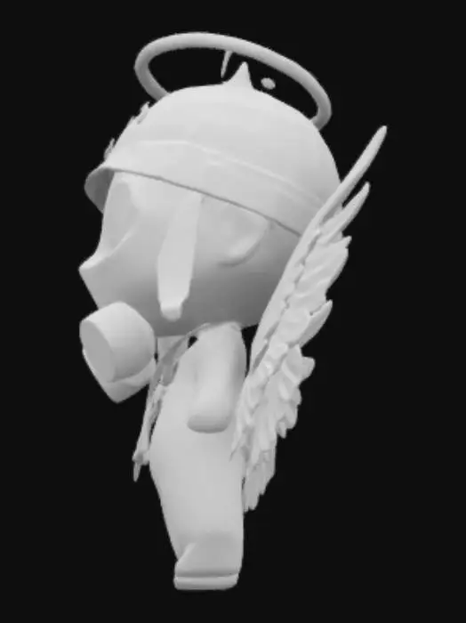 3D model for 
rendi 3d questo alieno ma creali la metò del corpo che non c è in immagine