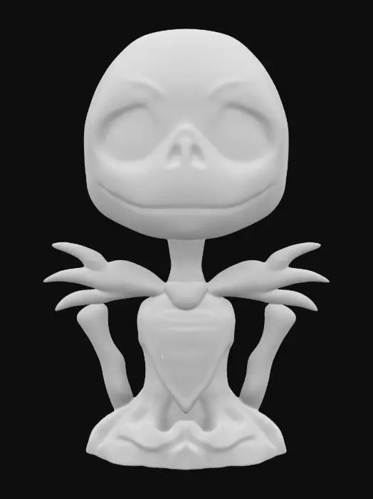 3D model for a small Jake Skellington bust statue 
Style =  Game Asset
Material = Wood
Detail = Organic
 