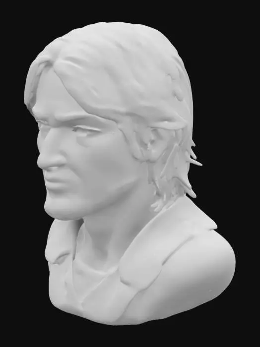 3D model for Kurt Cobain. Sculpted detail, Well-lit. Real   skin colours  and texture, real hair colours and texture, real clothes colours and texture. Highly stylized. Ensure all walls and features are at least 2mm thick. Include bold, recessed features with a depth of at least 2mm. Maintain sharp, clean lines. Embossed features to rise at least 2mm above the surface. Recess etched details at least 2mm deep for clarity. DND.
+detailled, genuine, well formed and textures
- solid default, texture default