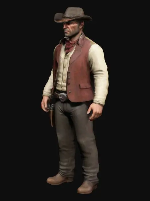 3D model for Arthur Morgan, de red Dead redemption, en model 3D haute définition, En A-Shape