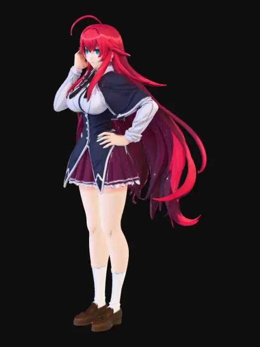 3D model for Red-Haired Anime Character