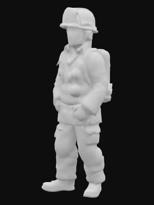 3D model for young new Firefighter from California