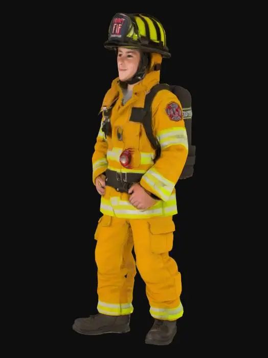 3D model for young new Firefighter from California
