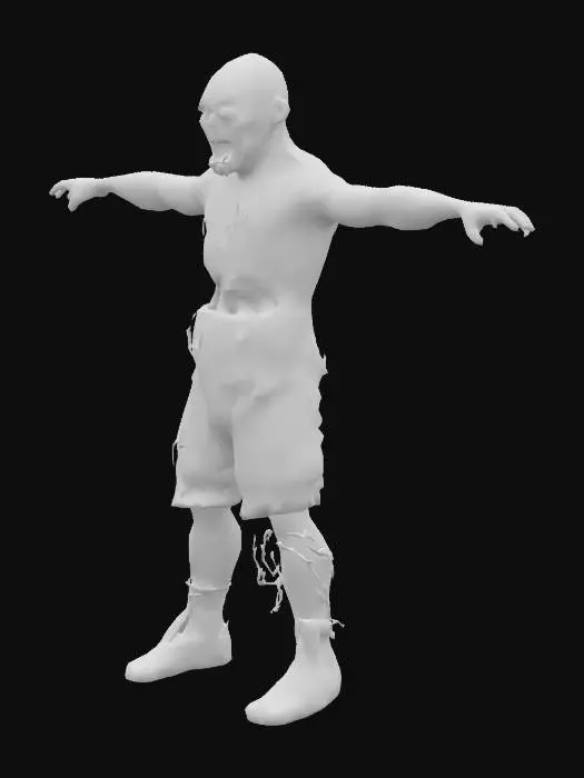 3D model for A detailed low-poly PS2 style zombie in T-Pose