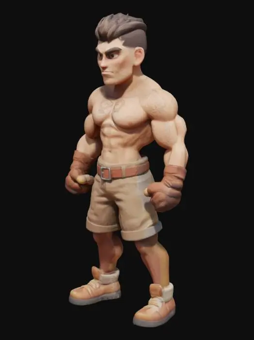 3D model for Boxer Character Illustration