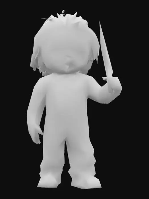 3D model for evil chucky doll with a knife