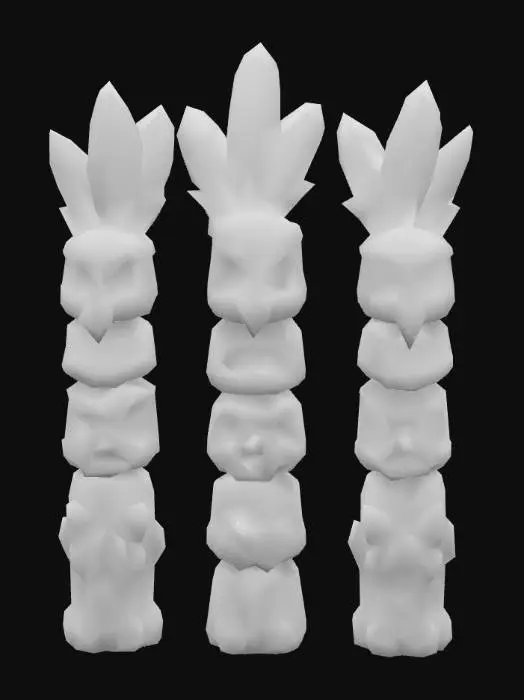 3D model for colorful tiki totems