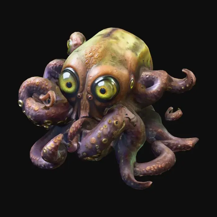 3D model for Aqua Octopus Charm