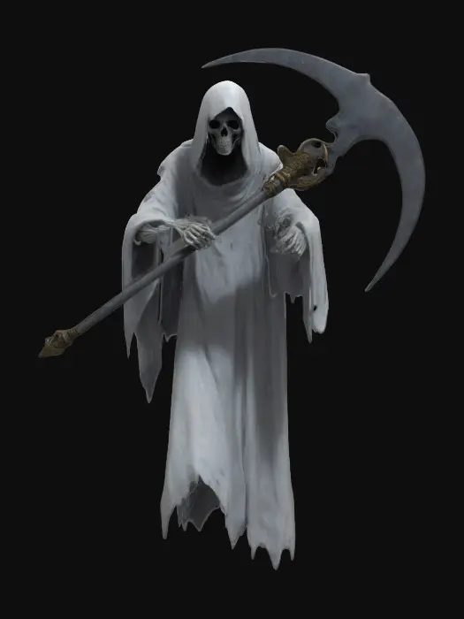 3D model for Levitating soul reaper ghost texture with scythe 