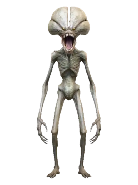 tarnished gray slender and skinny ghoul looking like demogorgon, long… 3D model, vytvořený pomocí AI