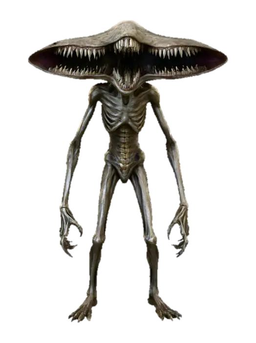 tarnished gray slender and skinny ghoul looking like demogorgon, long… 3D model, vytvořený pomocí AI