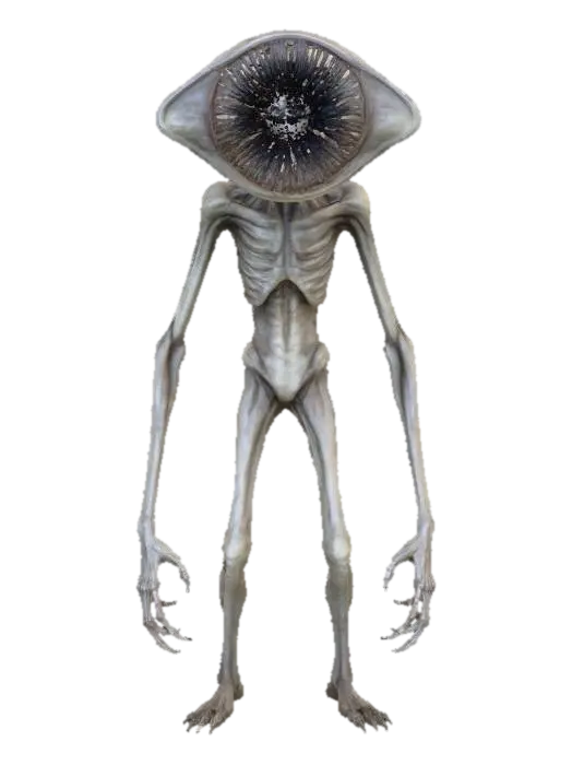 tarnished gray slender and skinny ghoul looking like demogorgon, long… 3D model, vytvořený pomocí AI