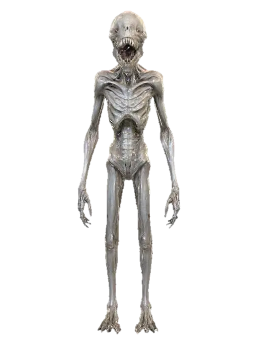 tarnished gray slender and skinny ghoul looking like demogorgon, long… 3D model, vytvořený pomocí AI