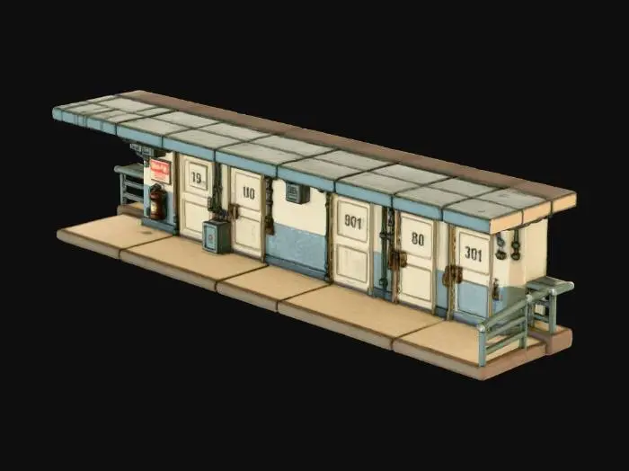 3D model for Retro Apartment Corridor