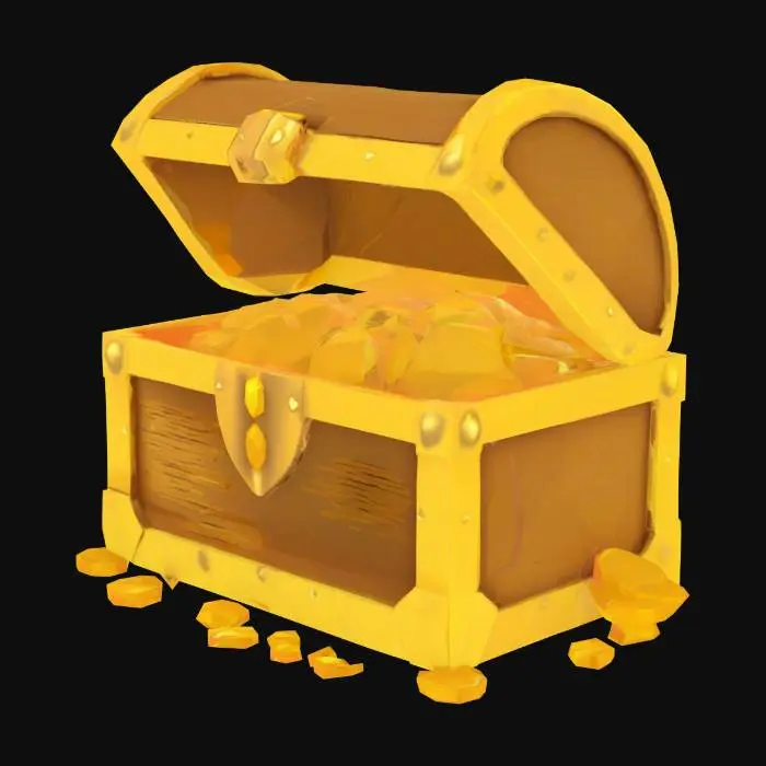 3D model for teasure, gold, money, or, piece, lowpoly, minimaliste
