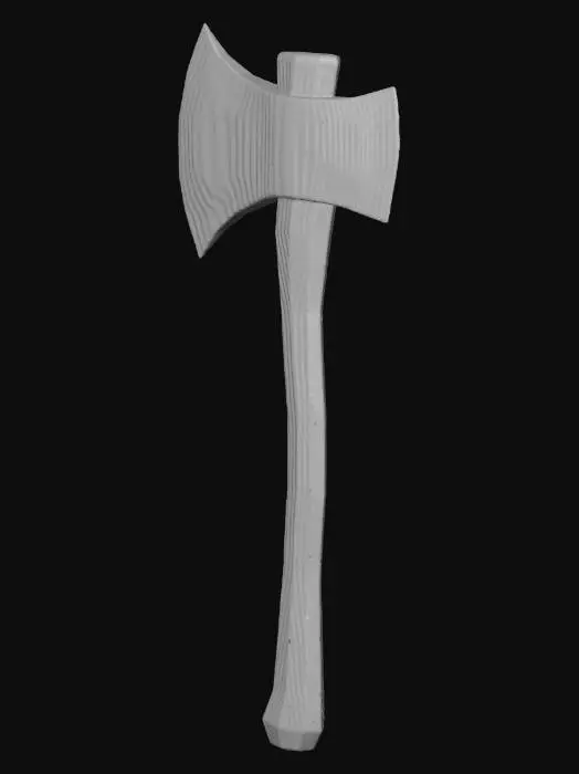 3D model for Low poly axe with straight wooden handle (low poly wood texture) and steel blade (low poly metal texture), simple stylized geometry, clean edges, cartoonish low poly style, no high-detail textures, suitable for Unity 3D