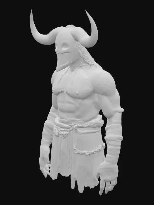 3D model for A model of a gladiator-berserker. Gritty textures. Pay attention to arms and hands; They need to be rendered perfectly. Standing in a T-pose or an A-pose.  Full body model. Athletic build. Face fully covered with a bronze masked murmillo helmet. Follow the prompt. Do not stray.