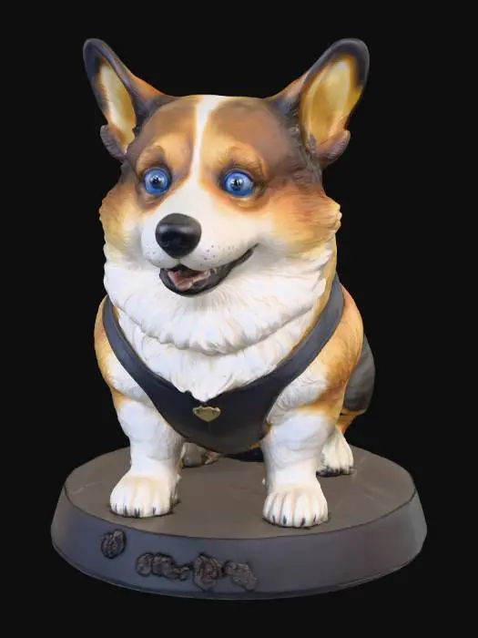3D model for Statue of a Corgi