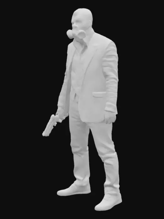 3D model for Agent 47’s Dance with Fear (Scarecrow)

Prompt:
47 stands at the center of a nightmare landscape: giant crows circling, Gotham melting into sand. Scarecrow looms like a giant shadow, toxin canisters hissing. 47, gas mask on, steadies his pistol, aiming at the illusion’s source.