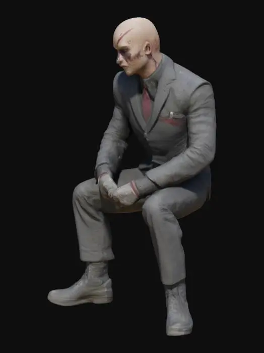 3D model for Agent 47: The Deadshot of Zsasz

Prompt:
47 ducking behind a crashed armored car, bullets ricocheting from Deadshot and Zsasz firing in tandem, both flanking from opposite sides.