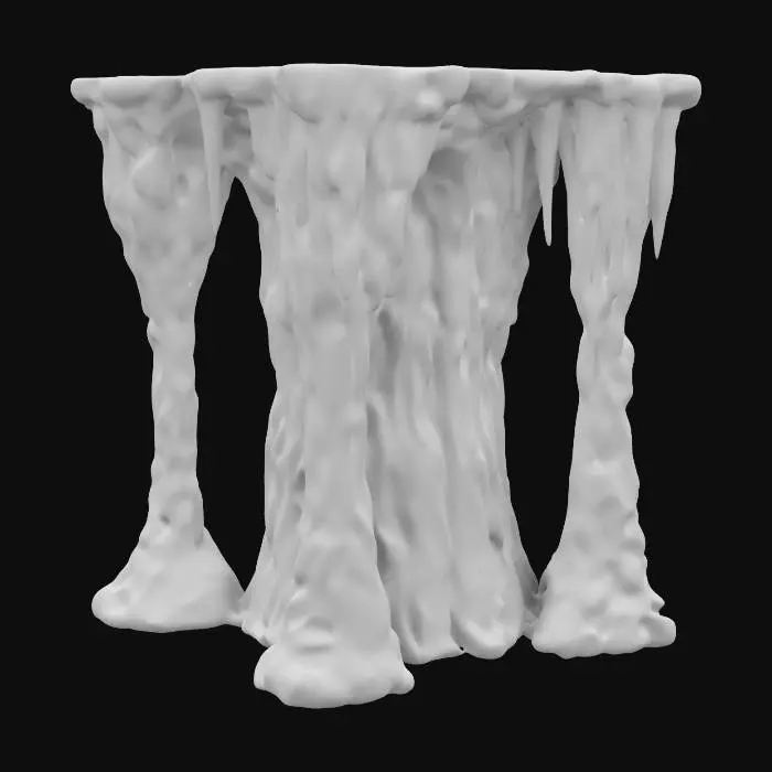 3D model for detailed stone stalagmite cave walls and pillars, natural stone texture