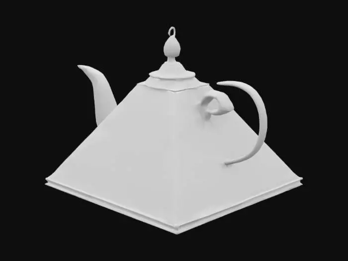 3D model for #AroundTheWorld#, make a tea kettle in the shape great pyramid of Giza with the decoration of diamonds, gold and sliver on it. 