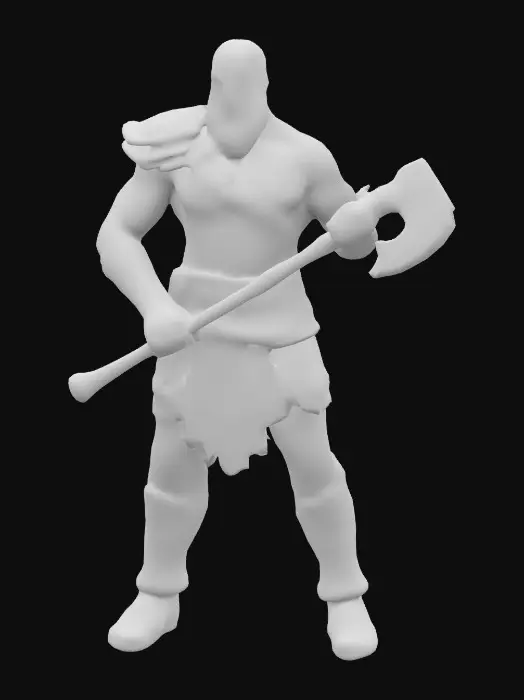 3D model for Kratos avec sa hache
