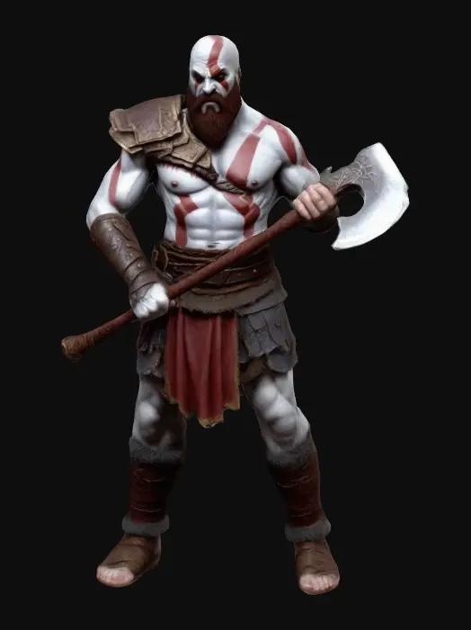 3D model for Kratos avec sa hache