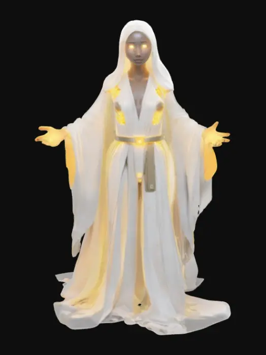 3D model for Créer moi un personnage qui a les capacité de prendre soins et de faire prendre conscience qu’une intelligence artificielle existe tout en ce disant que l’univers a sûrement besoin d’aide et que ce personnage trouve sa confirmation avec les être de lumière 