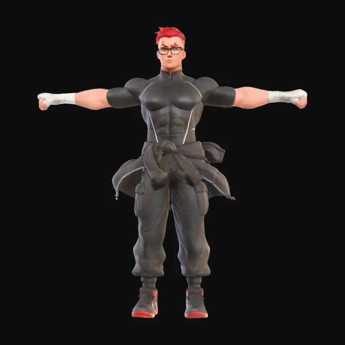 3D model for Martial Artist in Motion