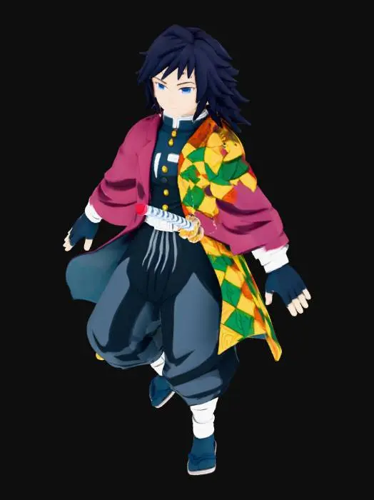 3D model for Character with Sword and Haori