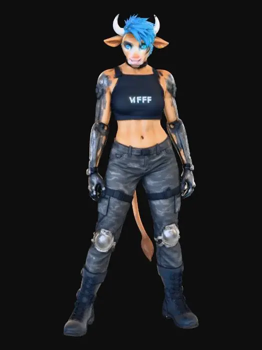 3D model for Cyberpunk Minotaur Warrior