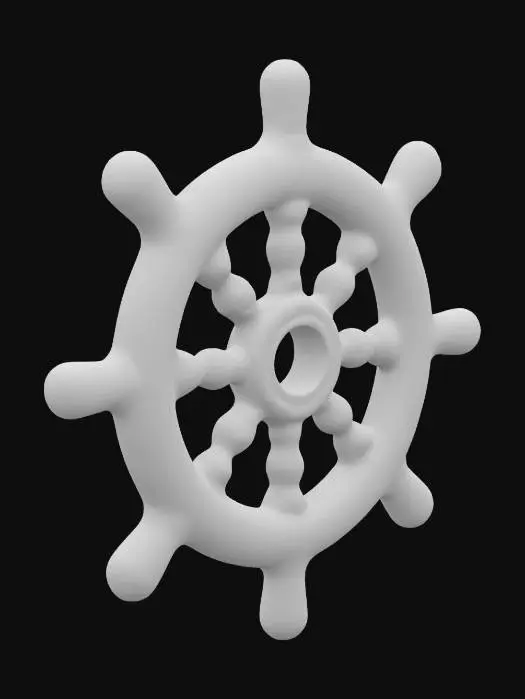 3D model for Ship's Wheel Charm