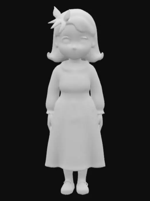 3D model for Girl in Green Headband
