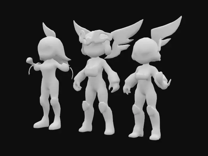 3D model for cyborg power puff girls