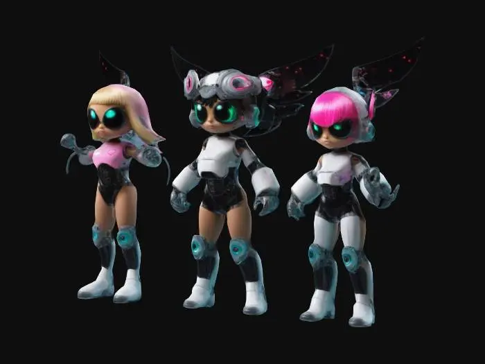 3D model for cyborg power puff girls