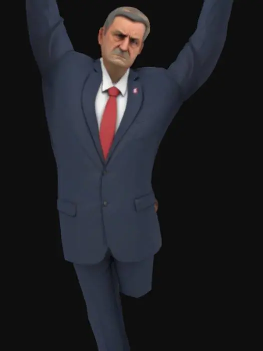 3D model for een gemiddelde politici, samengesteld van alle politici. in een t-pose