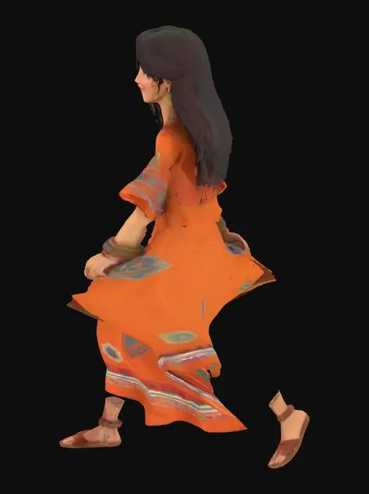 3D model for moroccan lady character wearing causal dress