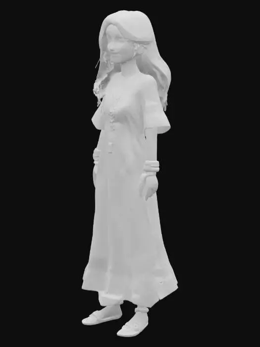 3D model for moroccan lady character wearing causal dress