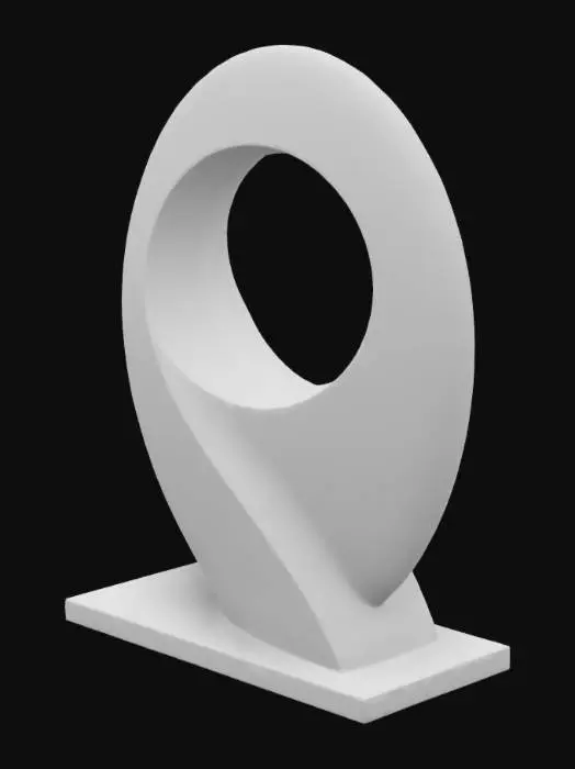 3D model for modern organic display sign or an exhibition, white
