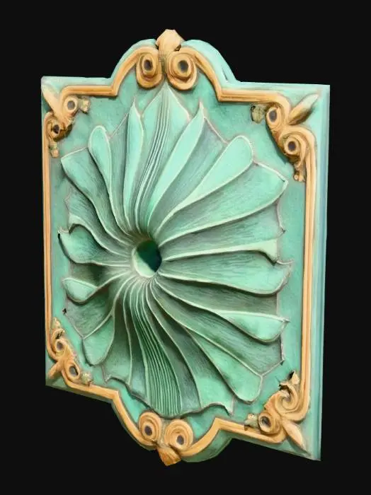 3D model for Beautiful verdigris art deco plaque