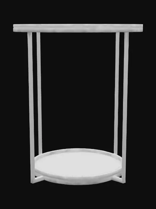 3D model for art deco side table brass circle legs base and black marble top