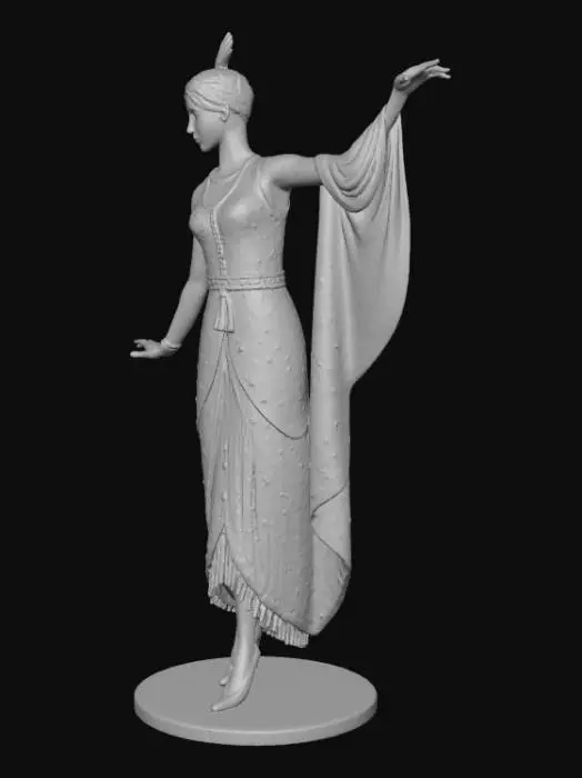 3D model for Art Deco Erte - ish Style Statue
