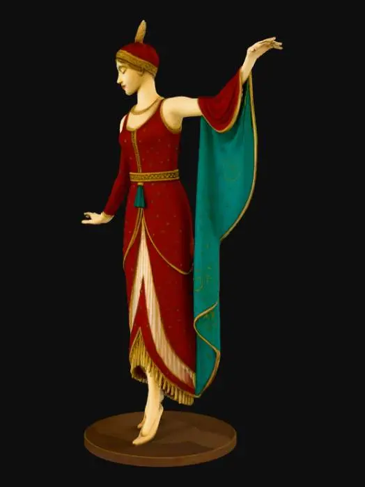3D model for Art Deco Erte - ish Style Statue